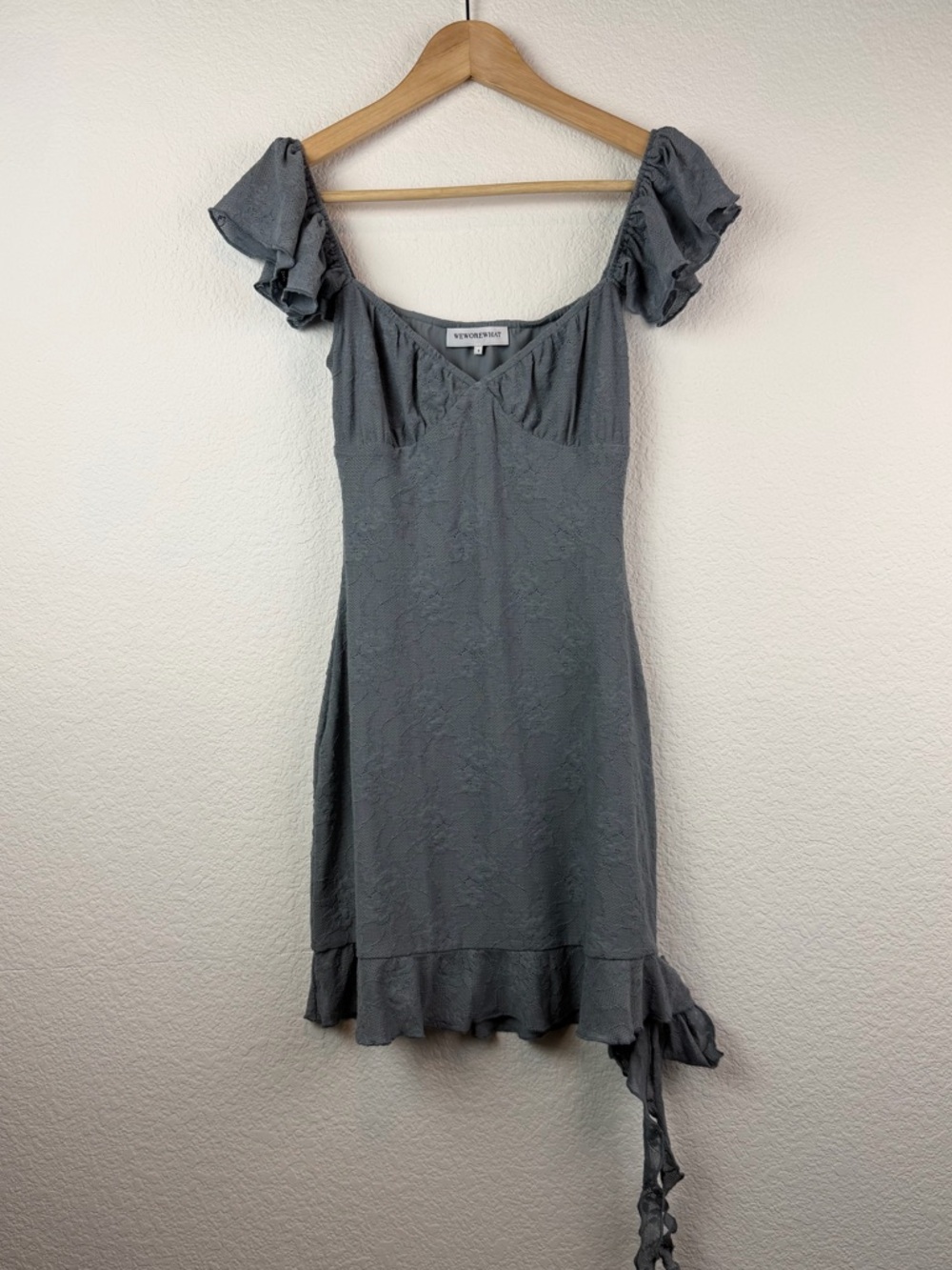 WeWoreWhat Lace Ruffle Bodycon Dress